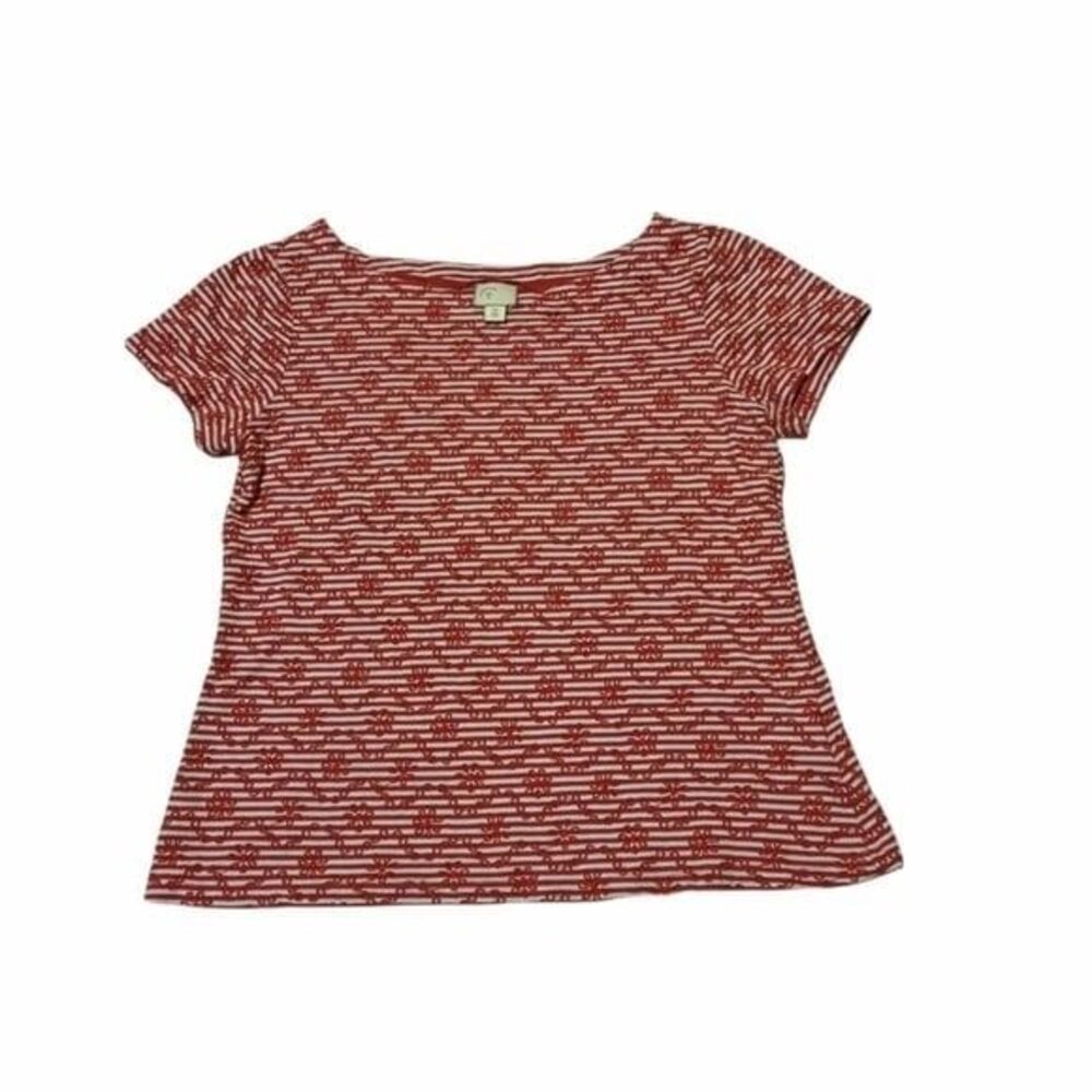Anthropologie Womens Cotton Red Embroidered Top S